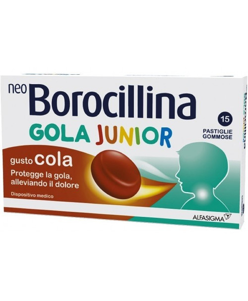 Neoborocillina - Gola Junior Gusto Cola Confezione 15 Pastiglie Gommose 