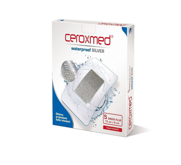 Ceroxmed - Waterproof Silver Cerotti 10X8 Cm Confezione 5 Pezzi