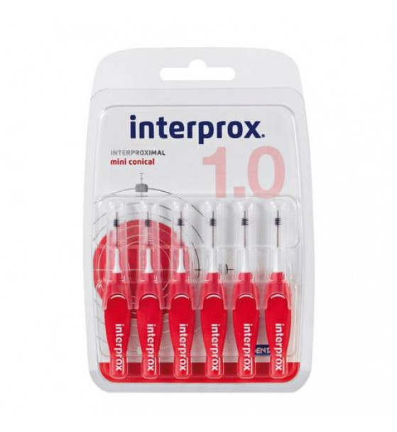 Interprox - Plus Miniconico Scovolino Rosso Confezione 6 Pezzi