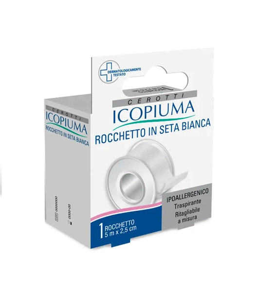 Icopiuma - Rocchetto In Seta Bianca 2,5x500 Cm Confezione 1 Pezzo
