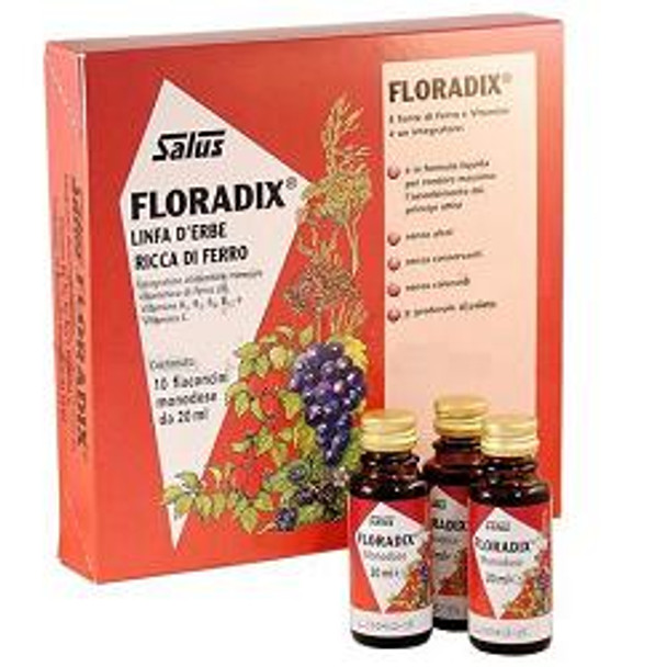 Salus Floradix Integratore Stanchezza Monodose Confezione 10 Flaconcini  Integratore alimentare liquido a base di ferro e vitamine del gruppo B, ideale per contrastare stanchezza e affaticamento