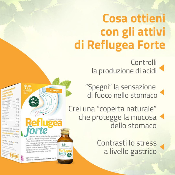 Salugea - Reflugea Forte Stomaco Ed Esofago Confezione 18 Flaconcini (Scadenza Prodotto 04/2026)