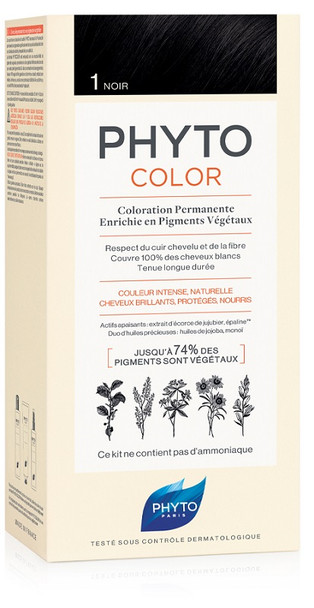Phyto - Phytocolor Tintura Senza Ammoniaca 1 Nero Confezione 4 Pezzi