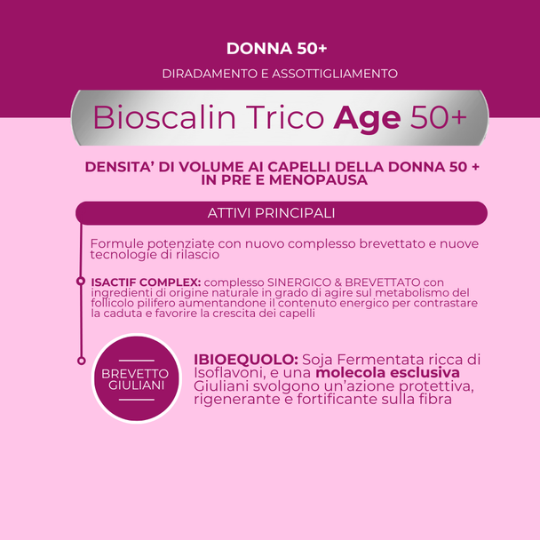 Bioscalin - Tricoage Donna 50+ Fiale Anticaduta Antietà Confezione 8 Fiale PROMO 