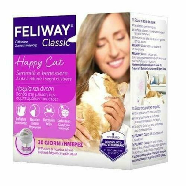 Feliway Classic Kit Diffusore + Ricarica Gatti Confezione 48 Ml 