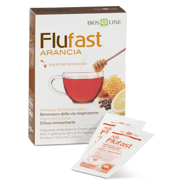 Bios Line - Flufast Apix Respiro Gusto Arancia Confezione 9 Bustine