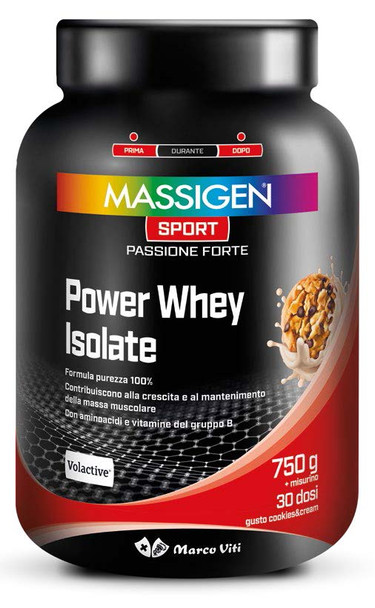 Massigen -  Sport Power Whey Isolate Cookies e Crema Confezione 750Gr