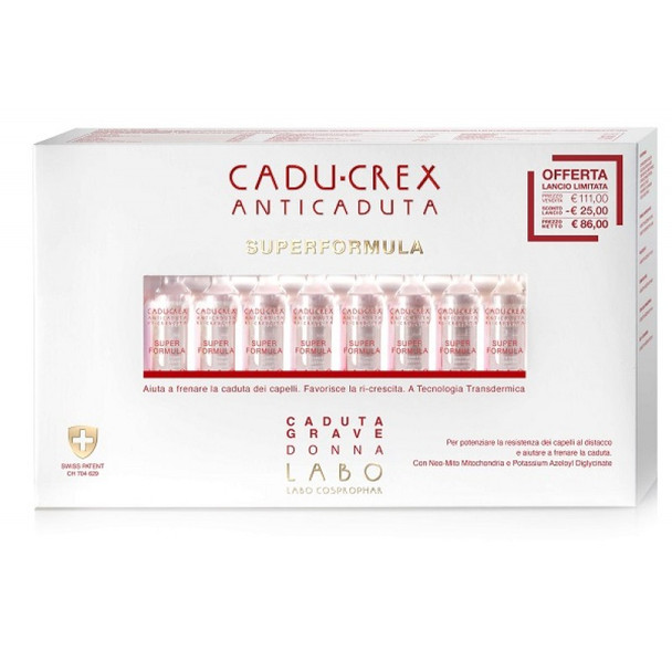 Cadu Crex Superformula Caduta Grave Donna  Confezione 20 Fiale da 3,5 Ml 