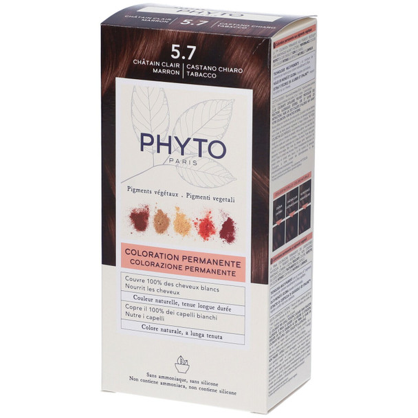 Phyto - PhytoColor Tintura Per Capelli Permanente Confezione Kit 5.7 Castano Chiaro Tabacco