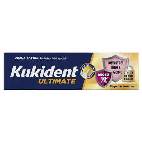 Kukident - Ultimate Crema Adesiva Per Dentiera Sapore Neutro Confezione 40 Gr