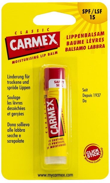 Carmex - Balsamo Labbra Idratante 15 SPF in Stick Confezione 1 Pezzo