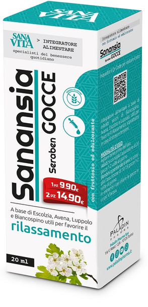Sanavita - Sanansia Seraben Gocce per lo Stress Confezione 20 Ml  Sanavita - Sanansia Seraben Gocce per lo Stress Confezione 20 Ml