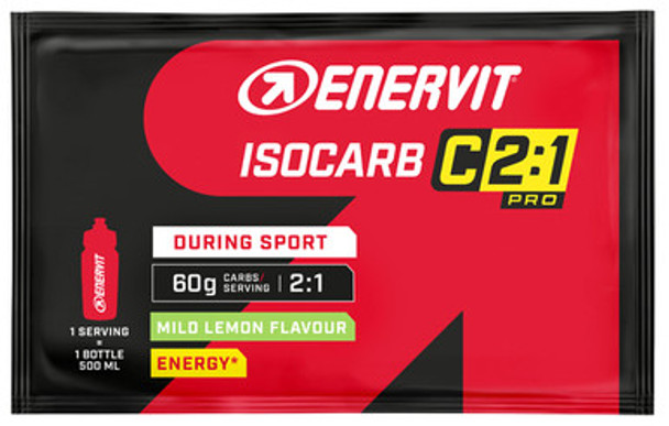 Enervit - Sport Isocarb 2:1 Lemon Bevanda Istantanea Gusto Limone Confezione 65 gr
