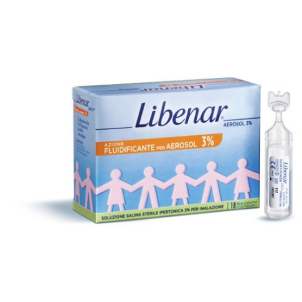 Libenar - Aerosol Soluzione Salina Ipertonica Sterile Al 3% Confezione 18 Fiale