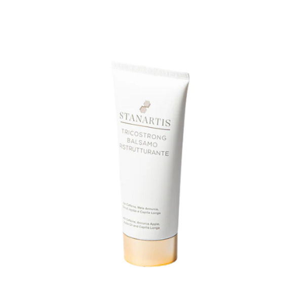 Stanartis Tricostrong Balsamo Ristrutturante
Confezione 200 Ml

Trattamento ristrutturante per capelli secchi, fragili e danneggiati, arricchito con estratto di Mela Annurca, Caffeina, Olio di Jojoba e Amminoacidi per riparare e nutrire i capelli, migliorando la loro lucentezza, elasticità e forza