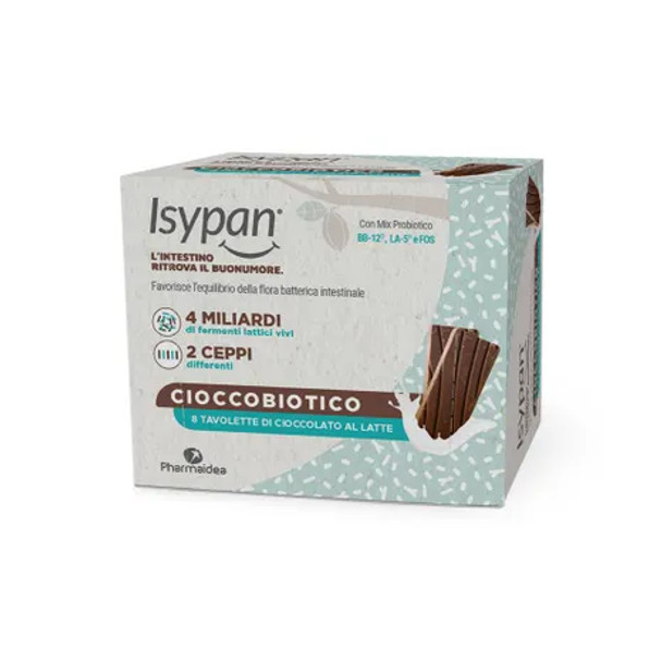 Isypan Cioccobiotico Fermenti Lattici al Cioccolato al Latte
Confezione 8 Barrette

Integratore alimentare in tavolette che favorisce l'equilibrio della flora microbica intestinale