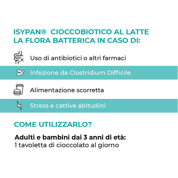 Isypan - Cioccobiotico Fermenti Lattici al Cioccolato al Latte Confezione 8 Barrette