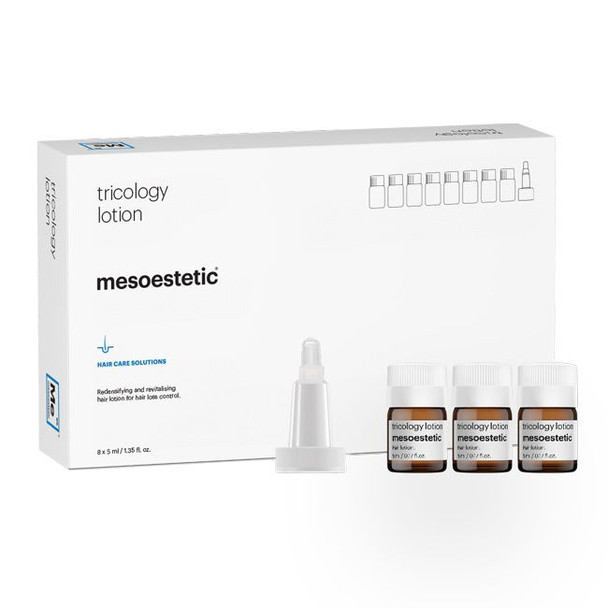 Mesoestetic Tricology Lotion Lozione Capillare Anticaduta
Confezione 8 Fiale da 5 Ml

Lozione per capelli ad azione ridensificante e rivitalizzante che aiuta a ridurre la caduta dei capelli, favorendo la loro vitalità e aumentando densità e volume