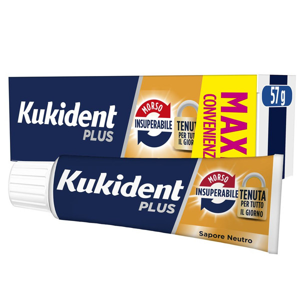 Kukident Plus Morso Insuperabile Crema Adesiva Confezione 57 Gr