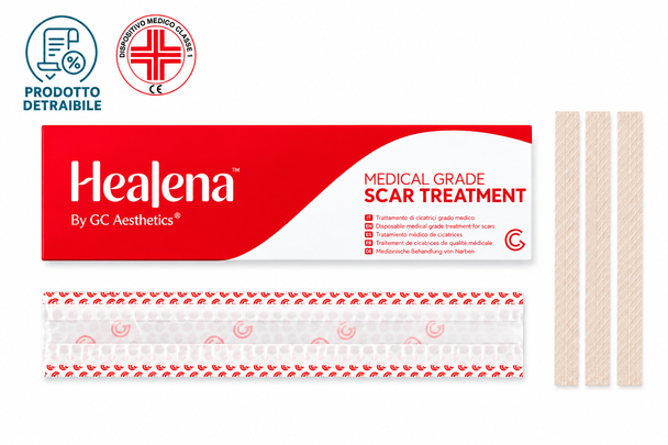 GC Aesthetics  - Healena Confezione 3 Cerotti in Silicone per Cicatrici Chirurgiche e Post-Traumatiche