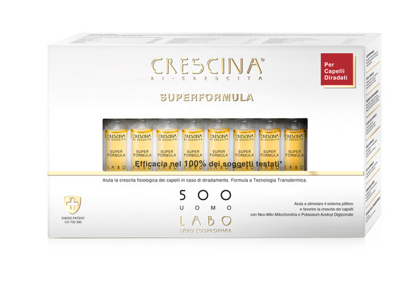 Crescina Superformula Ricrescita 500 Uomo Confezione 20 Fiale Crescina Superformula Ricrescita 500 Uomo Confezione 20 Fiale