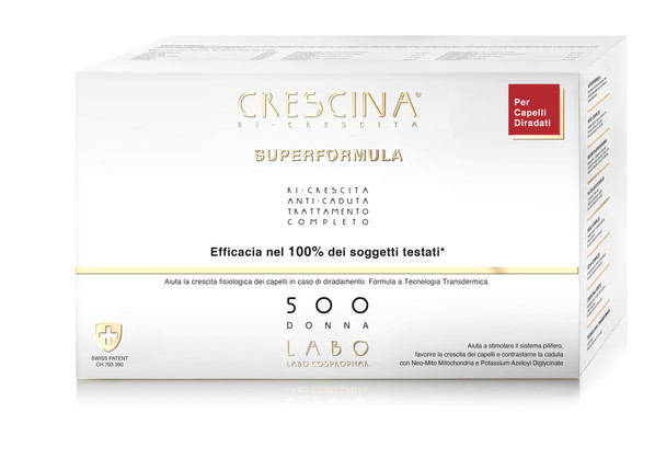 Crescina - Superformula Ricrescita 500 Donna Trattamento Completo  Confezione 20+20 Fiale Crescina - Superformula Ricrescita 500 Donna Trattamento Completo  Confezione 20+20 Fiale