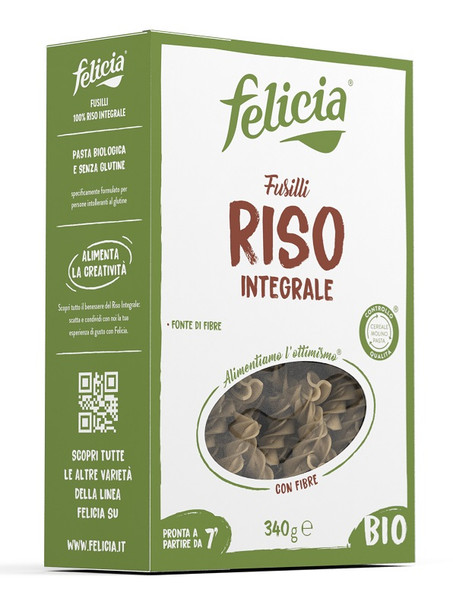 Felicia Fusilli Riso Integrale Senza Glutine Confezione 340 Gr