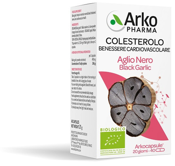 Arkopharma Aglio Nero Integratore Colesterolo e Benessere Cardiovascolare Confezione 40 Capsule Arkopharma Aglio Nero Integratore Colesterolo e Benessere Cardiovascolare Confezione 40 Capsule
