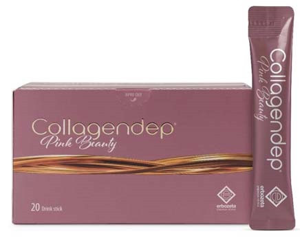 Collagendep Pink Beauty Integratore Acido Ialuronico Idratazione ed Elasticità Confezione 20 Stick