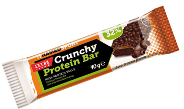 Named Sport Crunchy Proteinbar Choco Brownie Barretta Proteica Confezione 40 Gr  Barretta proteica con croccante copertura di cioccolato al latte, contenente il 32% di proteine, ideale per il post-workout o come pasto sostitutivo