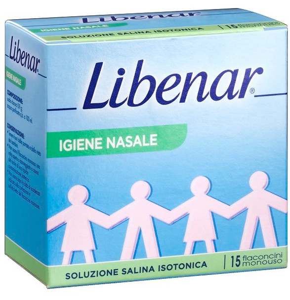 Libenar Igiene Nasale Soluzione Fisiologica Adulti e Bambini Confezione 15 Flaconcini Monodose