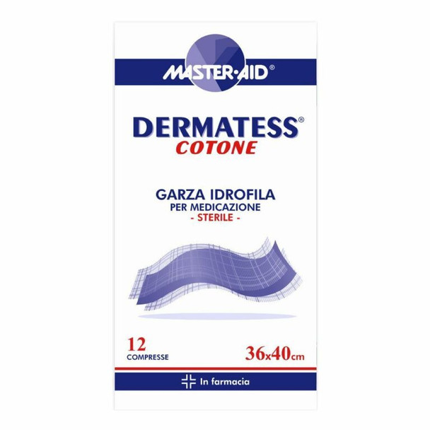 Master Aid Dermatess Garza Idofila Cotone 36x40 Cm Confezione 12 Pezzi