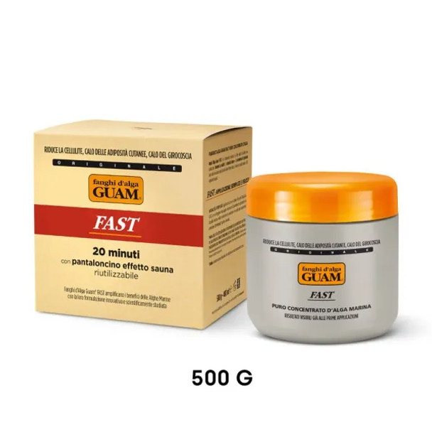 Guam Fanghi D'Alga Fast Trattamento Contro la Cellulite Confezione 500 Gr  Trattamento intensivo per ridurre la cellulite, le adiposità cutanee e la circonferenza del girocoscia