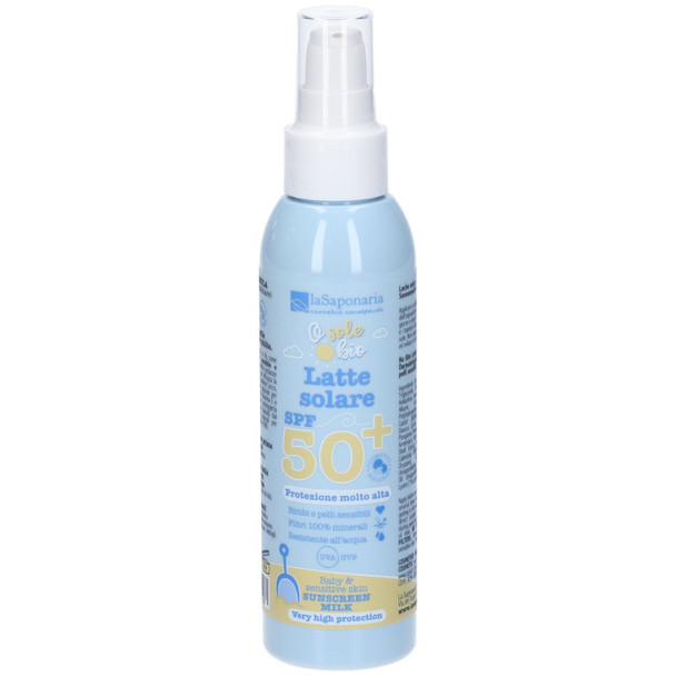 La Saponaria Latte Solare SPF 50+ Bambini e Pelli Sensibili Confezione 125 Ml