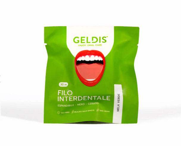 Geldis Doctor Filo Interdentale Gusto Mela Verde Confezione 30 Metri