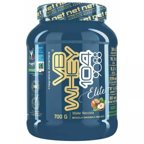 Moldes Net VB Whey Elite 104 9088 Gusto Wafer Nocciola Integratore Supporto Muscolare Confezione 700 Gr