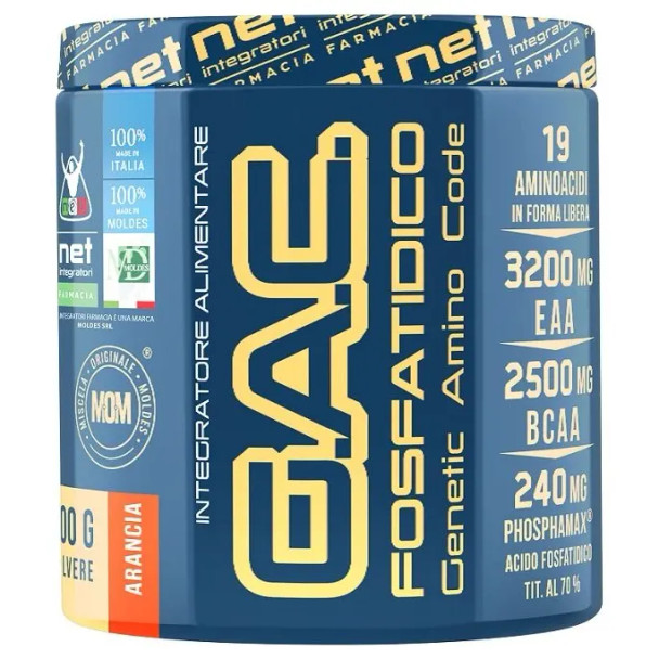 Moldes Net G.A.C. Fosfatidico Gusto Arancia Integratore Post Allenamento Confezione 200 Gr