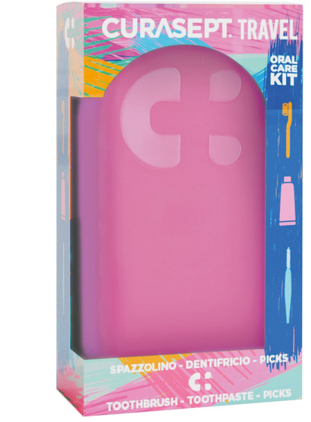 Curasept - Travel Kit Igiene Orale Fuxia Confezione 5 Pezzi
