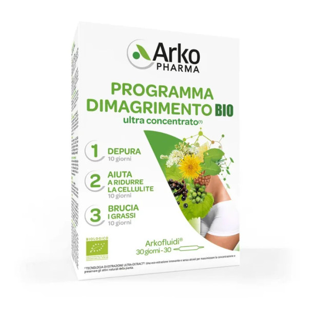 Arkofluidi Integratore Programma Dimagrimento Bio Anti Cellulite Brucia Grassi Confezione 30 Fiale