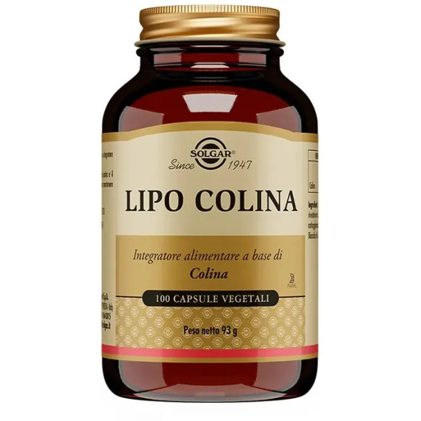 Solgar Lipo Colina Integratore Fegato e Metabolismo Confezione 100 Capsule Vegetali Solgar Lipo Colina Integratore Fegato e Metabolismo Confezione 100 Capsule Vegetali