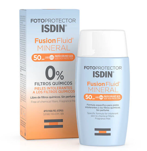 Isdin Fusion Fluid Mineral SPF 50  Protezione Viso Confezione 50 Ml