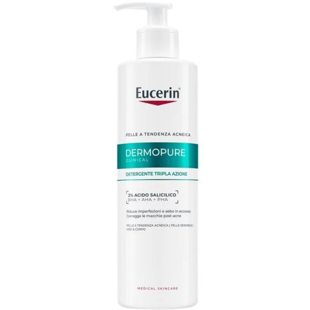 Eucerin - Dermopure Clinical Detergente Tripla Azione Pelle Acneica Confezione 400 Ml