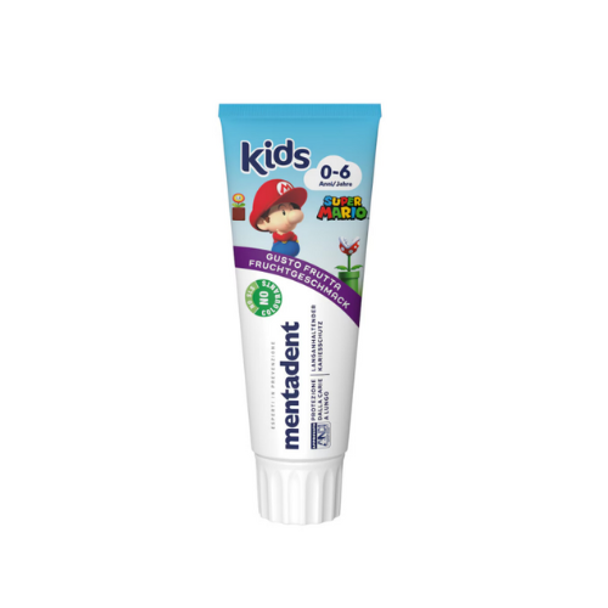 Mentadent Kids Dentifricio 0-6 Anni Gusto Frutta Super Mario Confezione 75 Ml