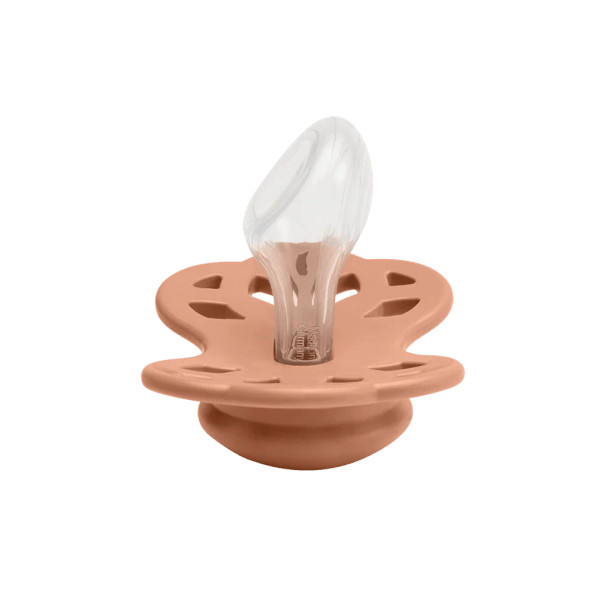 Bibs - Ciuccio Infinity Anatomico Silicone Vaniglia/Pesca 0-6 m Taglia 1 Confezione 2 Pezzi