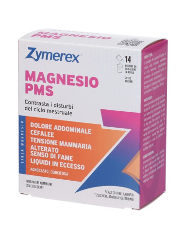 Zymerex - Magnesio  Magnesio PMS Integratore Donna Confezione 14 Bustine Gusto Agrumi