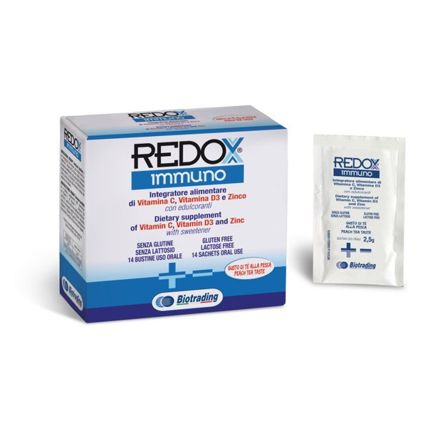 Redox - Immuno Integratore Vitamina C, D3 e Zinco Confezione 14 Bustine