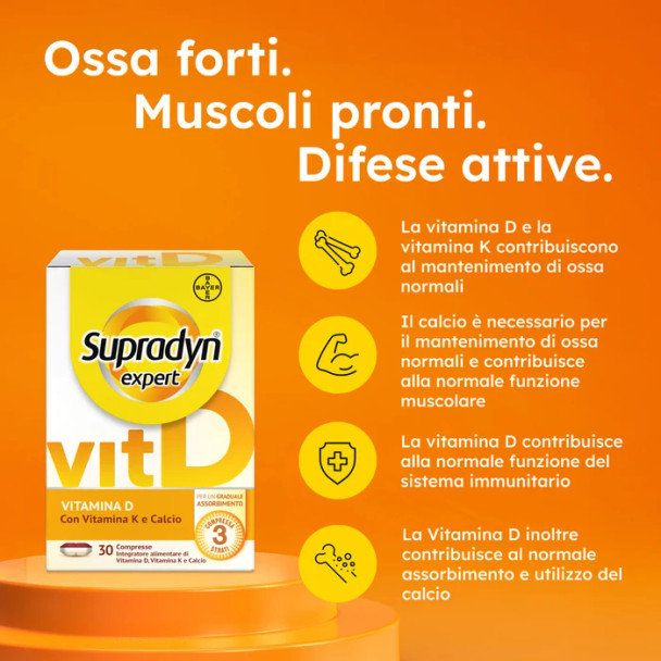 Supradyn - Expert Vitamina D Con D3 1000 U.I e K2 2000 U.I Confezione  30 Compresse
