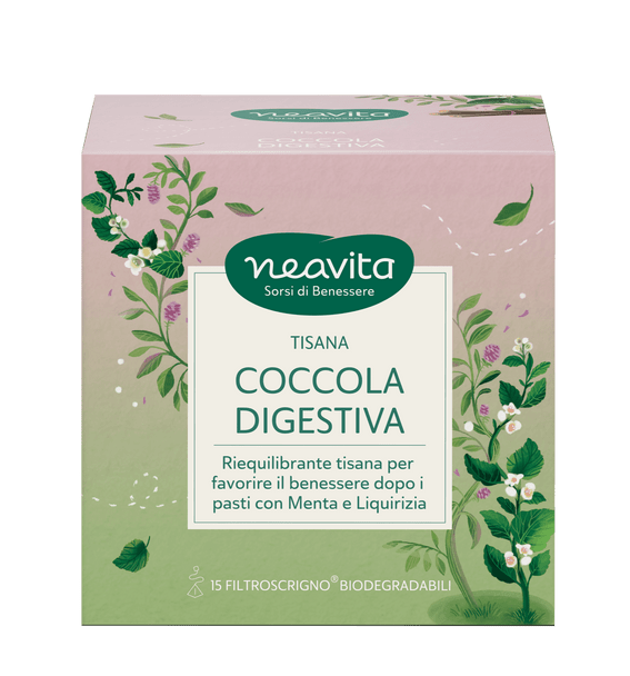 Neavita - Filtroscrigno Coccola Digestiva Tisana Riequilibrante e Dopo Pasto Confezione 15 Filtri