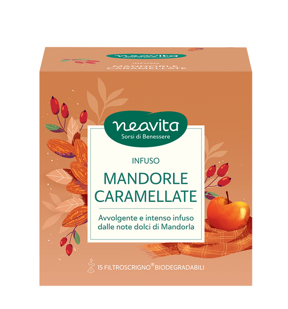 Neavita - Filtroscrigno Mandorle Caramellate Infuso Avvolgente e Goloso Confezione 15 Filtri