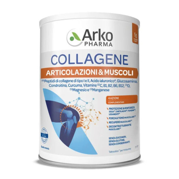 ArkoPharma Collagene Integratore Articolazioni e Muscoli Gusto Arancia Confezione 260 Gr